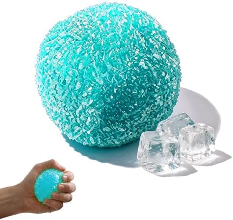 Blue crunchy bead-filled gel ball squishy stress ball