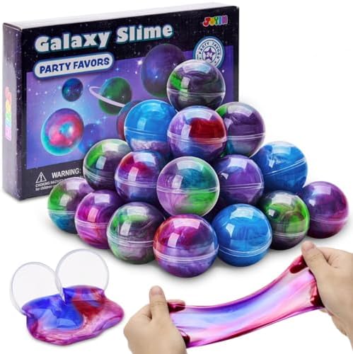 Blue and purple galaxy squishy ball slime spheres, 24 pack