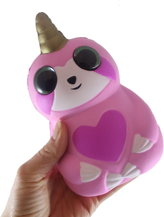 Jumbo pink sloth squishy slow rising scented squeeze toy