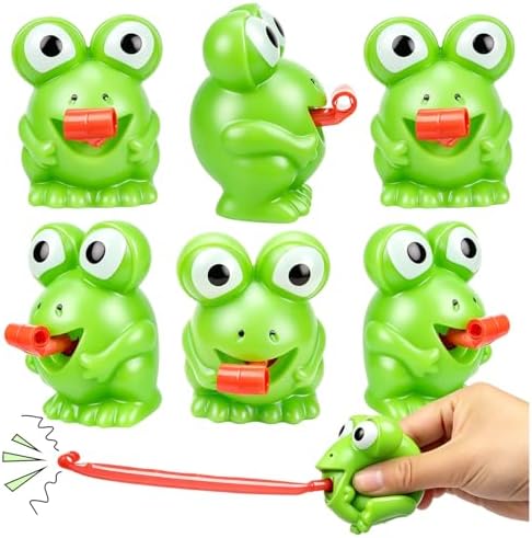 Tongue launcher frog squishy 6 pack party favor toys