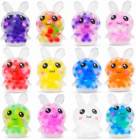 Mini water bead bunny squishy 12 pack jelly sensory toy set