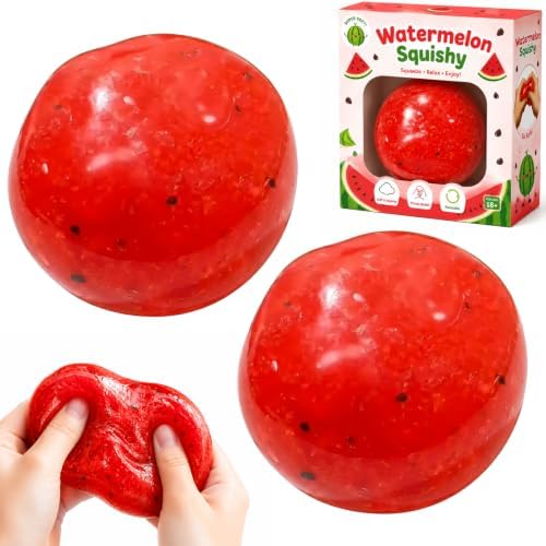 Watermelon squishy 2 pack slushy red balls