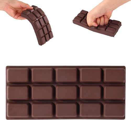 Jumbo chocolate bar squishy set of two slow rising bendy toy