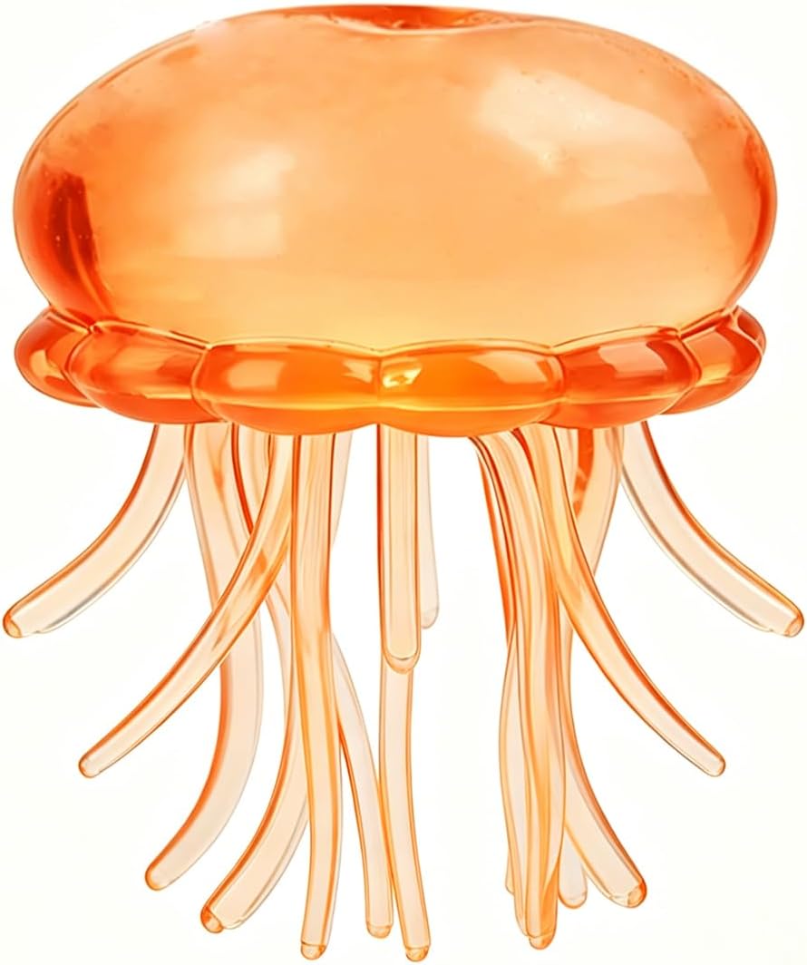 Orange fidget jellyfish squishy moldable squeeze stress toy