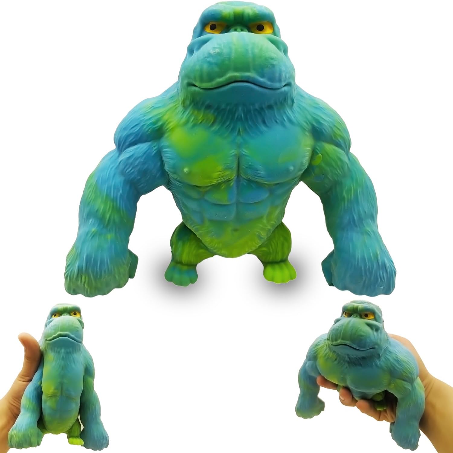 Jumbo teal green monkey squishy stretchy gorilla toy