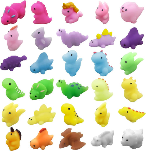 30 mini pastel mochi dinosaur squishy toys