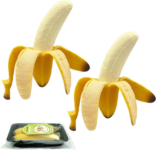 2 pack banana squishy scented slow rising squeeze stress toy