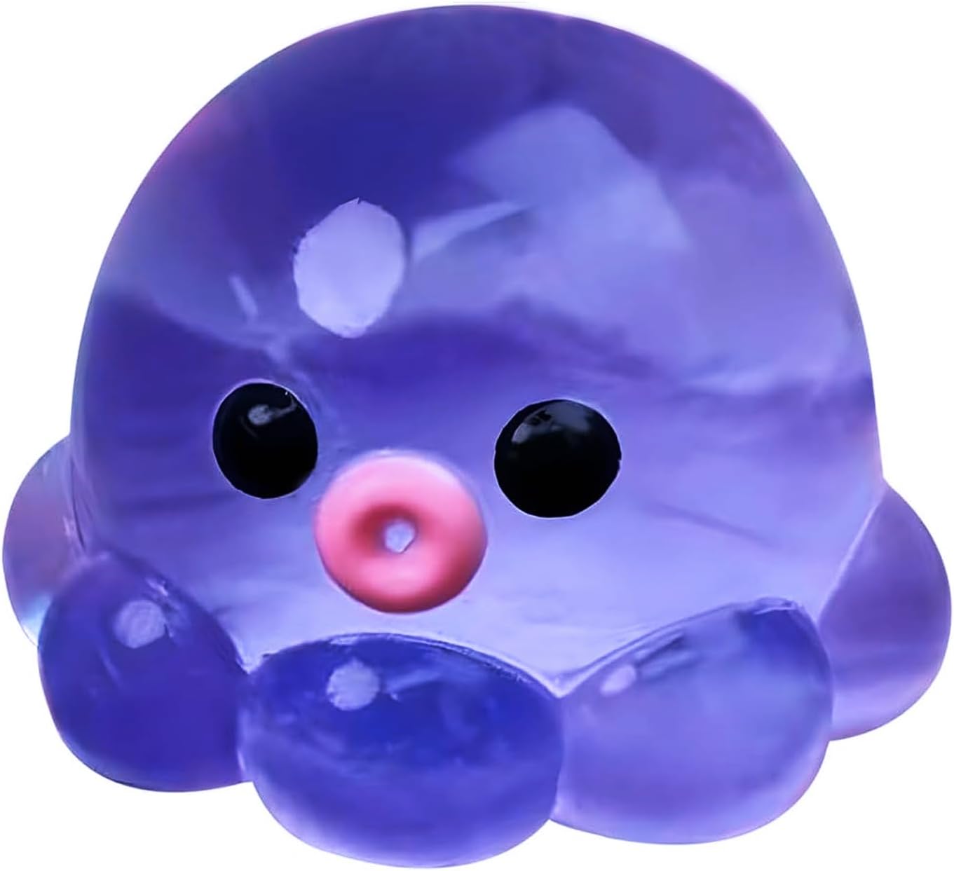 Purple kawaii mochi jellyfish squishy with smiling face