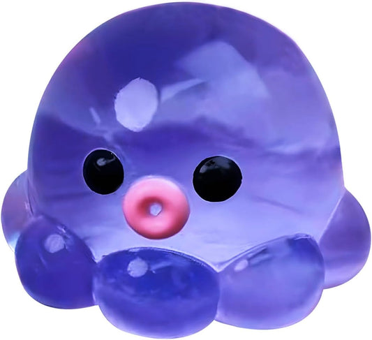 Purple kawaii mochi jellyfish squishy with smiling face
