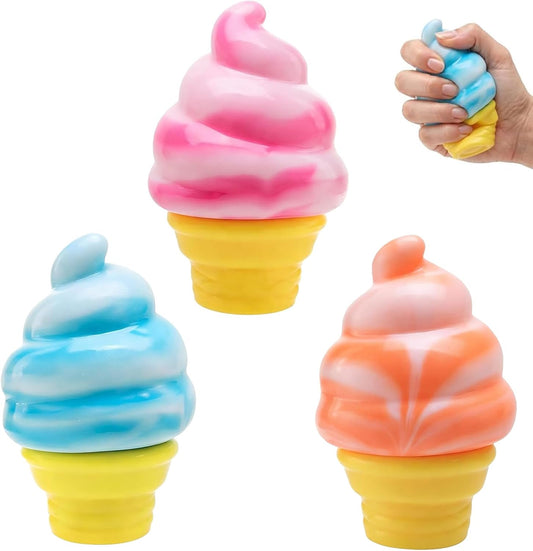 3 pack soft serve ice cream squishy cones