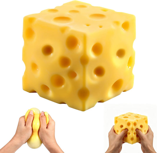 Yellow cheese squishy with glossy bubble holes