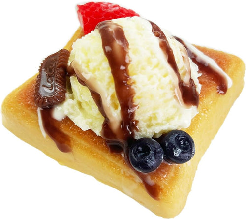 Chocolate squishy dessert toast topped with chocolate bar