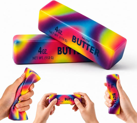 Neon rainbow butter squishy two pack