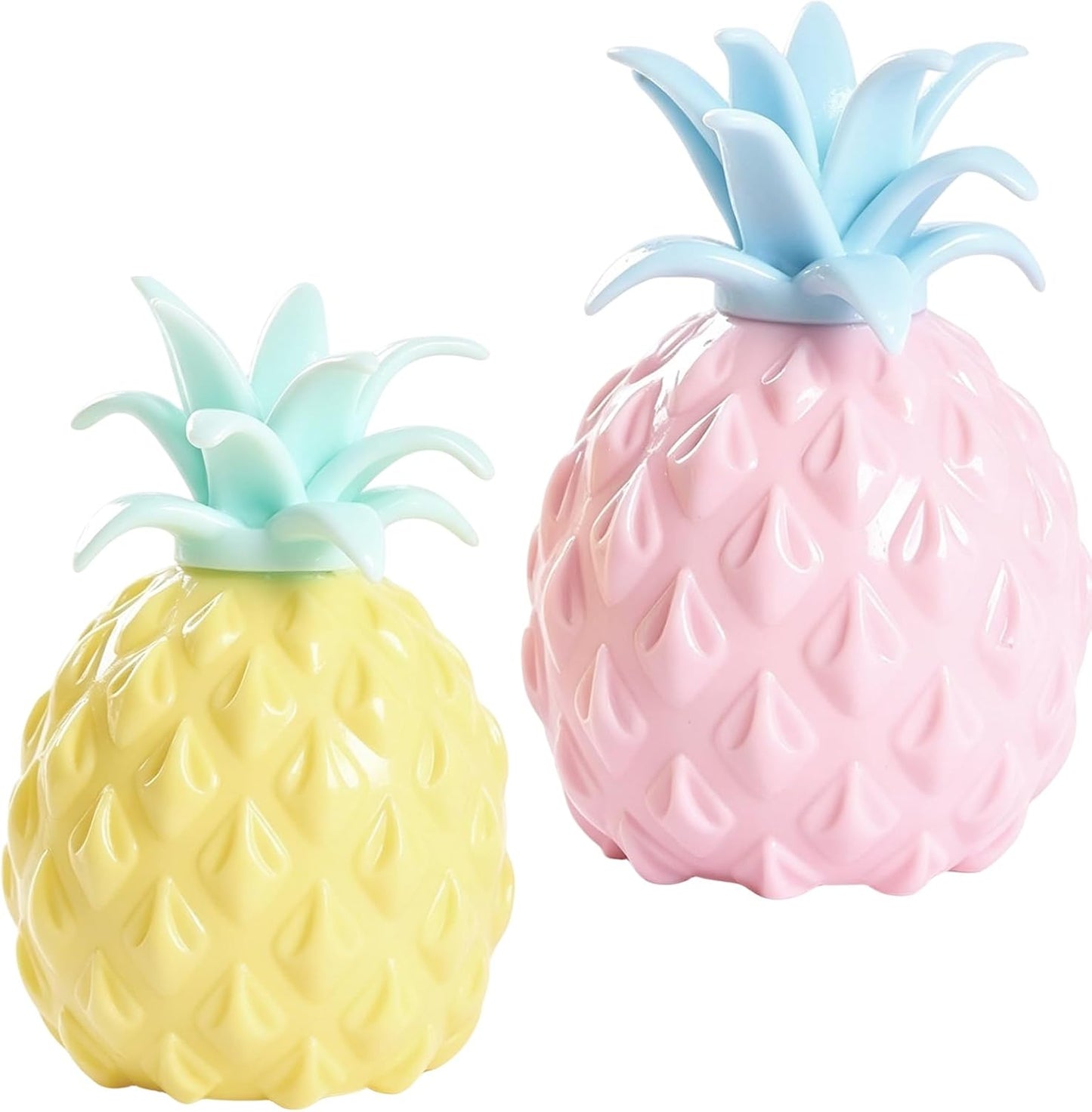 Kawaii pastel pink and yellow pineapple squishy set