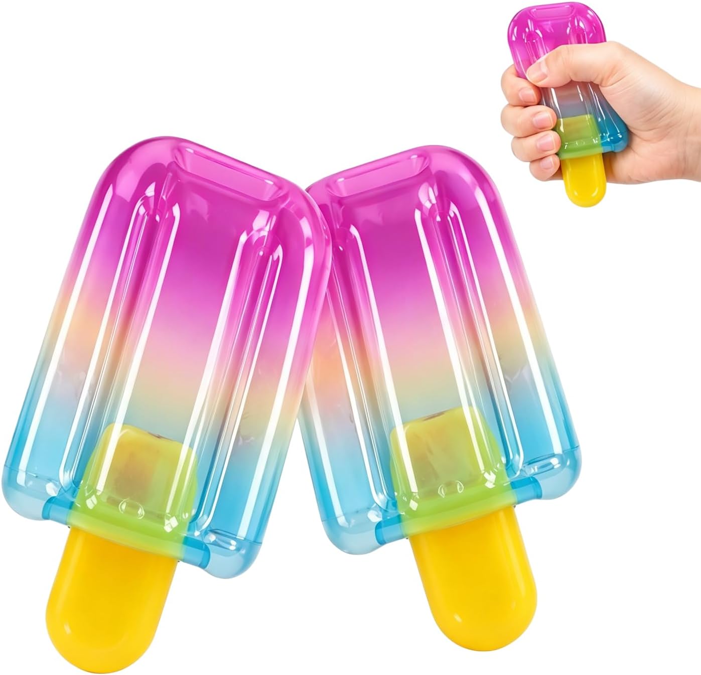 2 pack pink and blue ice cream squishy popsicles
