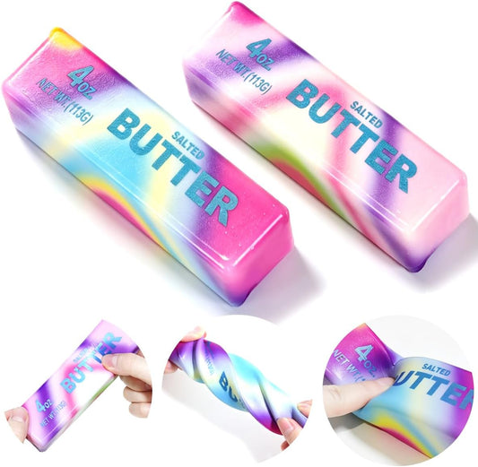 Pastel rainbow butter squishy 2 pack soft slow rising sticks