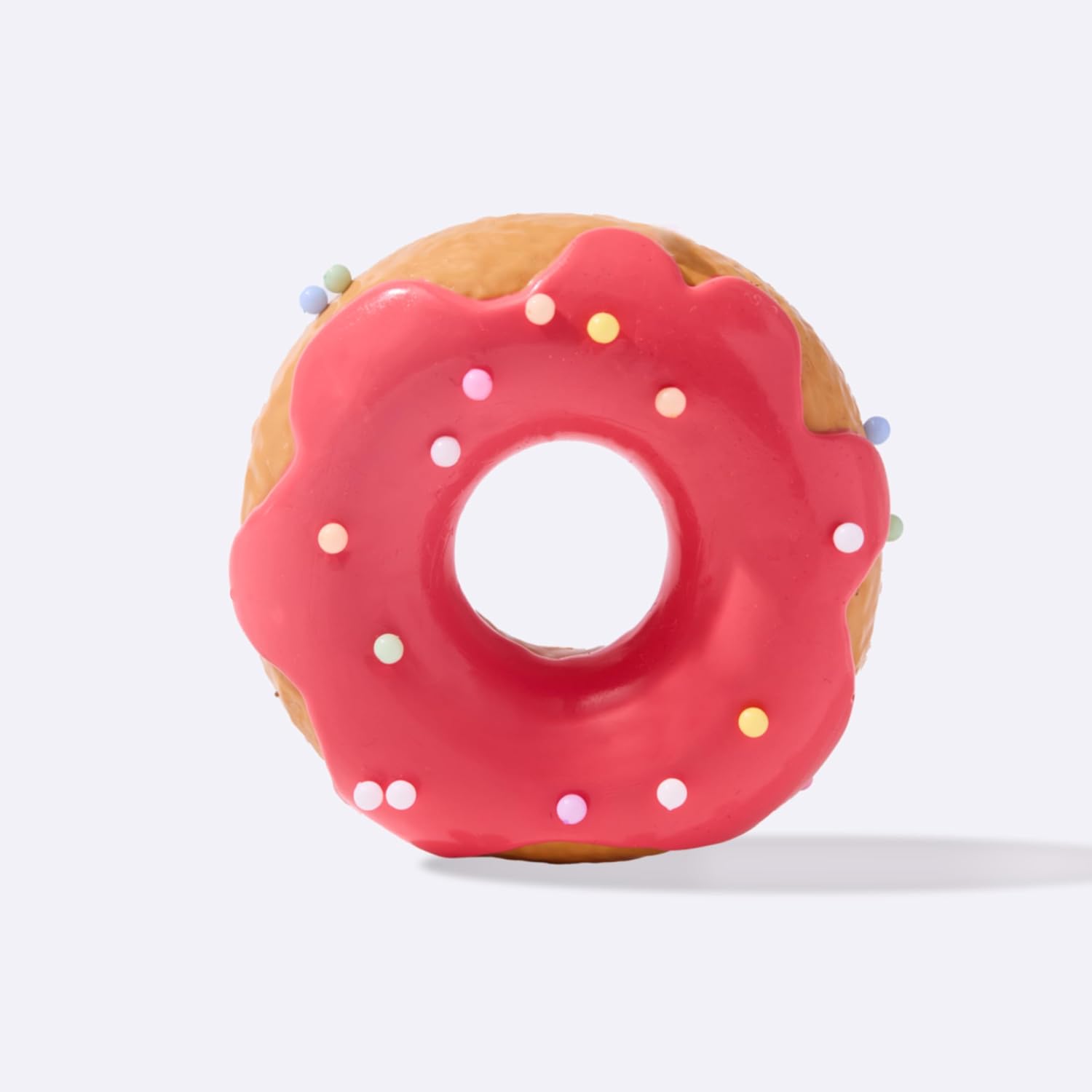 Bold red silicone donut squishy stress toy