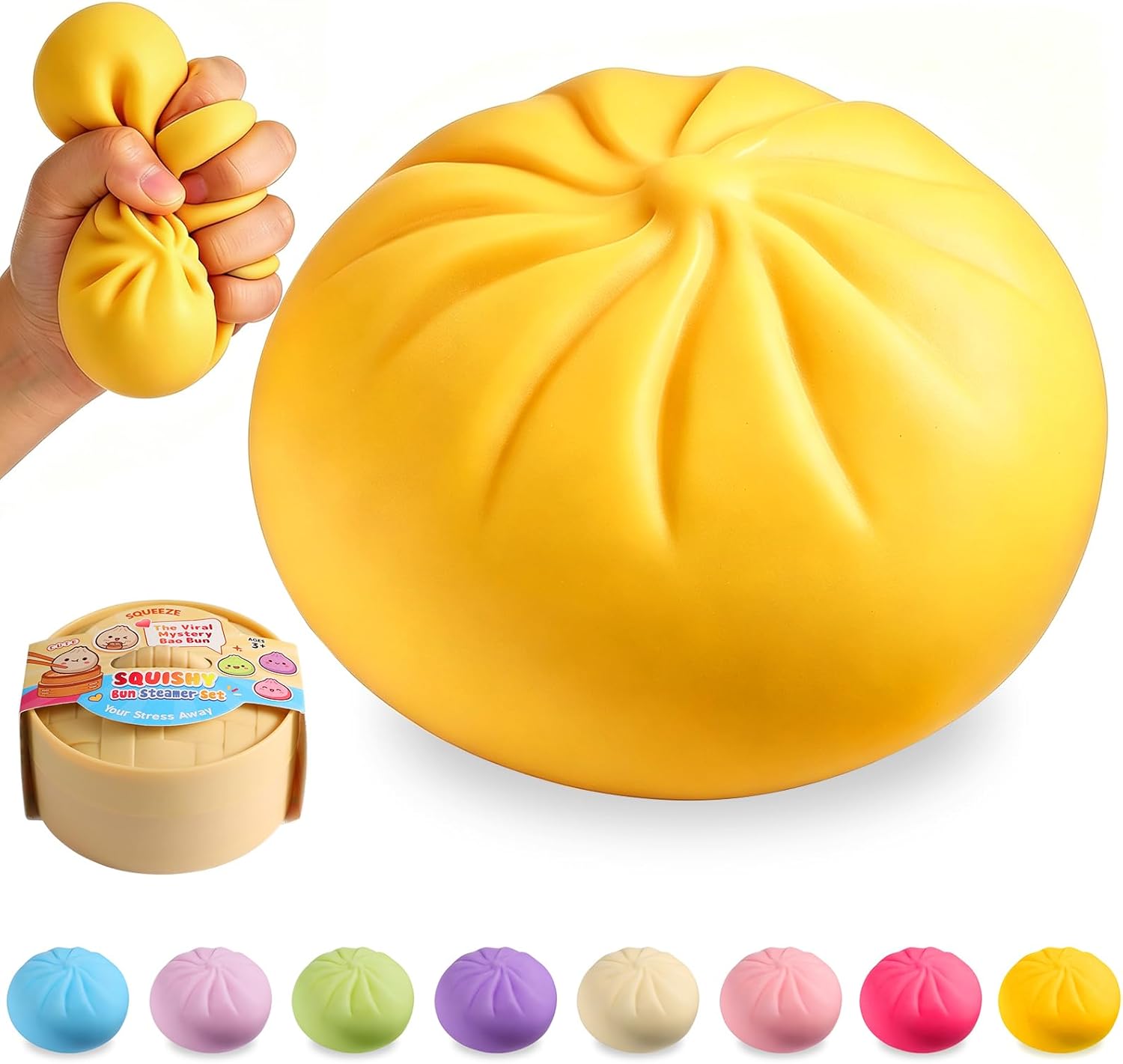 Yellow dumpling squishy squeeze ball