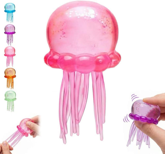 pink gel ball squishy jellyfish glitter squeeze sensory toy