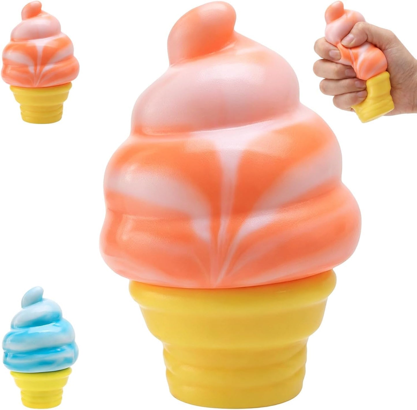 orange swirl soft serve ice cream squishy cone
