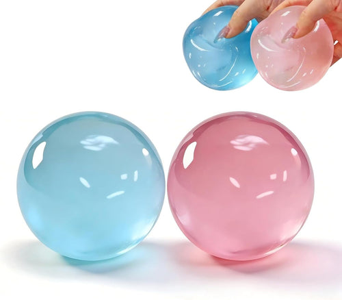 Moldable two pack blue and pink coconut squishy stress balls