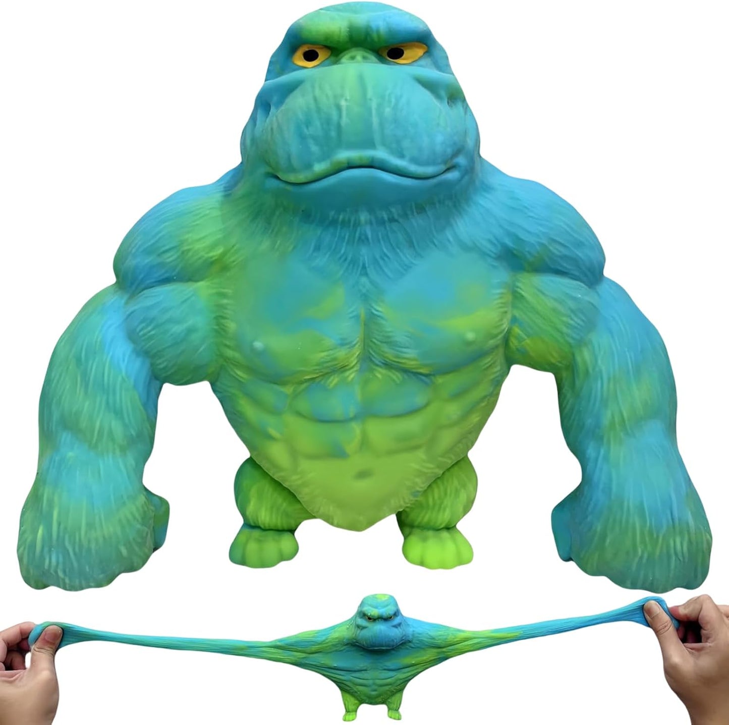 Teal and green jumbo stretchy monkey squishy gorilla toy