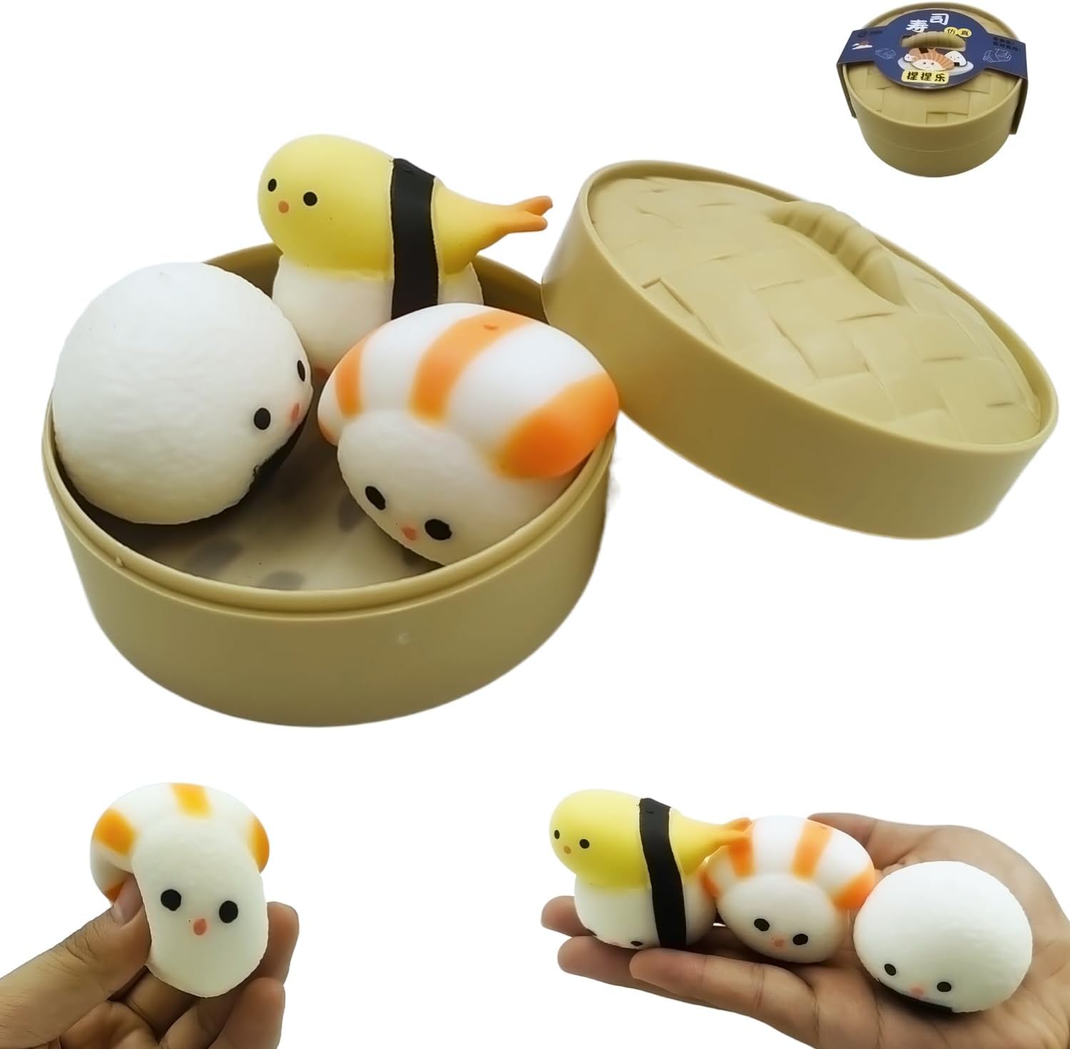 3 pack sushi squishy soft squeeze stress balls