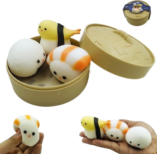 3 pack sushi squishy soft squeeze stress balls