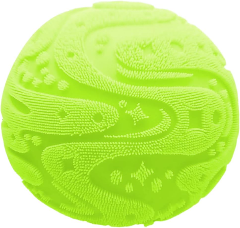 Neon green cloud squishy stress ball with wavy velvet ridges
