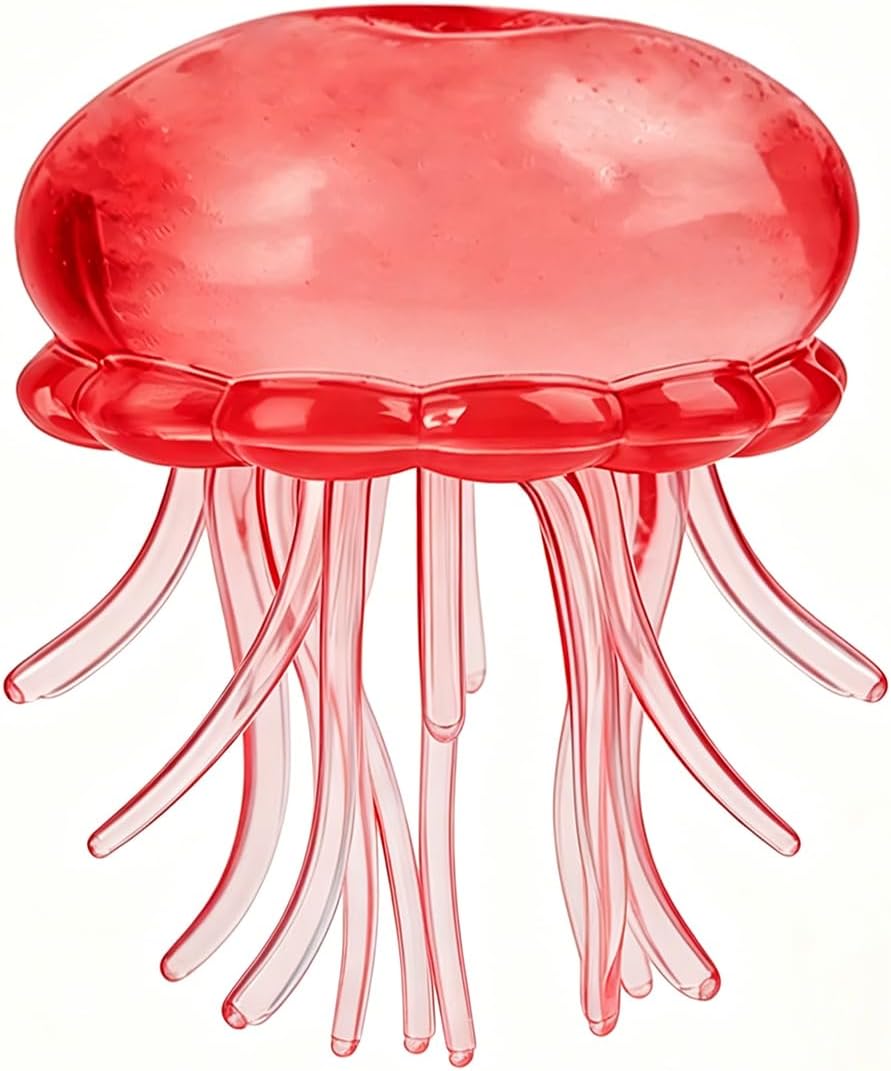 Red stress relief jellyfish squishy soft squeeze ball