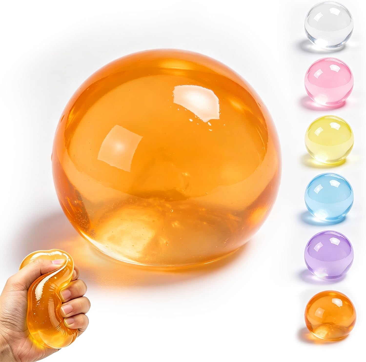 Orange coconut squishy slow rising squeeze stress relief ball