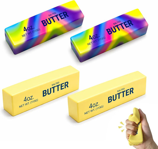 Rainbow and yellow 4 pack butter squishy slow rising sticks