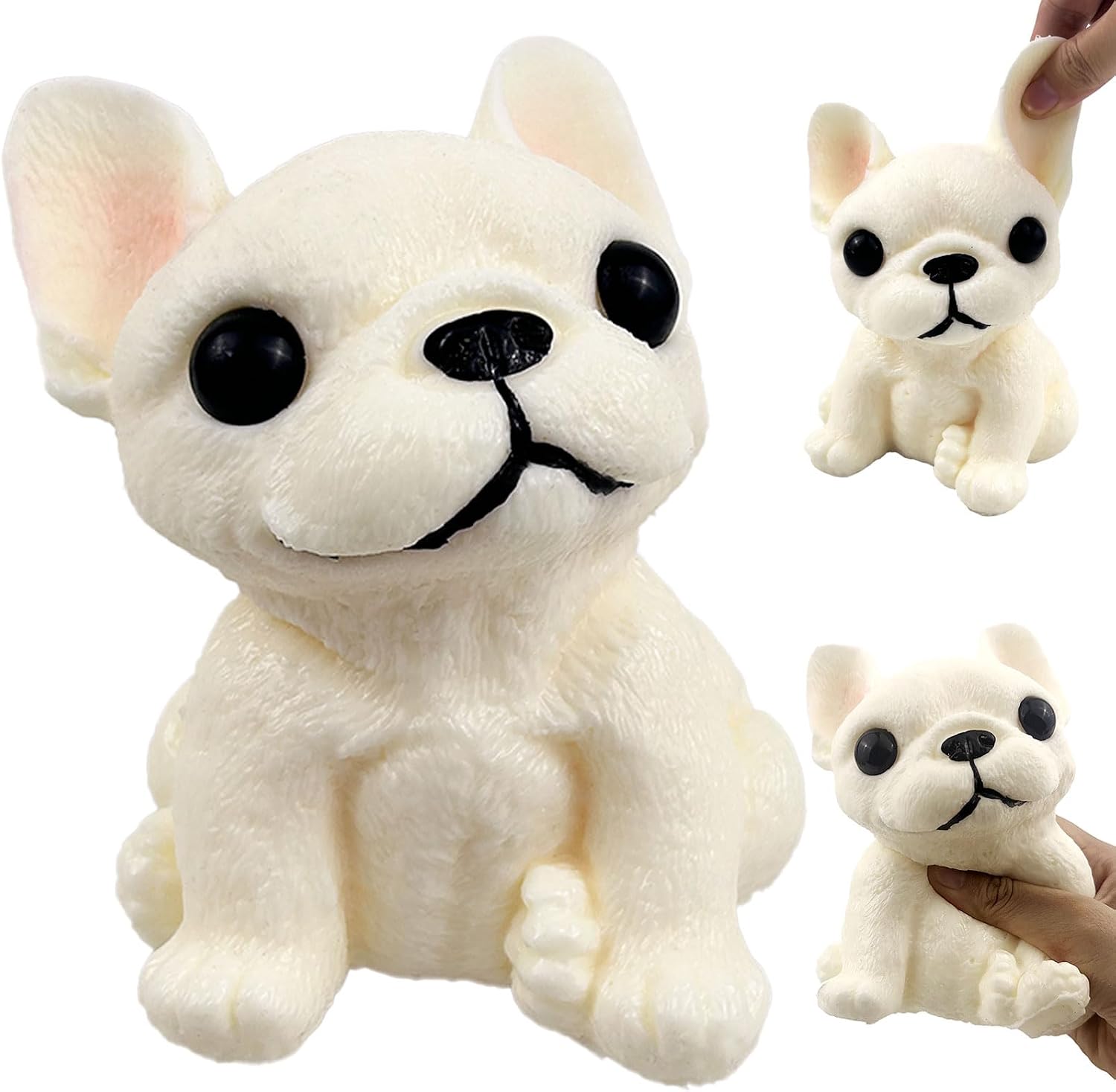 Cream french bulldog dog squishy soft slow rising fidget toy