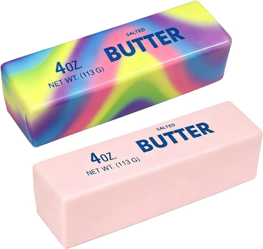 Rainbow and pink 2 pack butter squishy slow rising squeeze set
