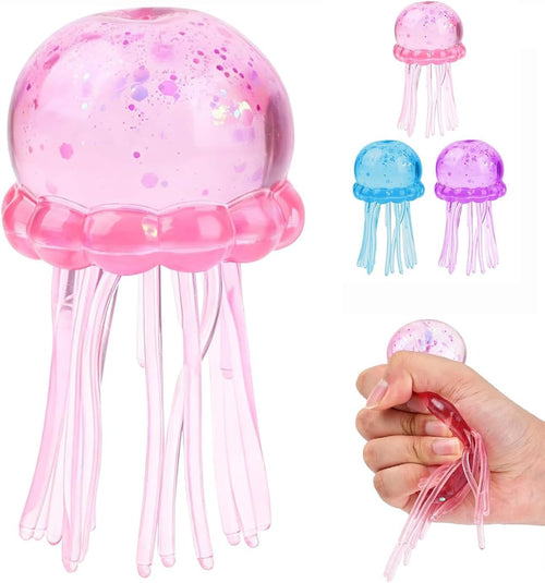 Coral pink jellyfish squishy slow rising squeeze sensory toy