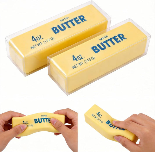 Smiley face butter squishy stress toy
