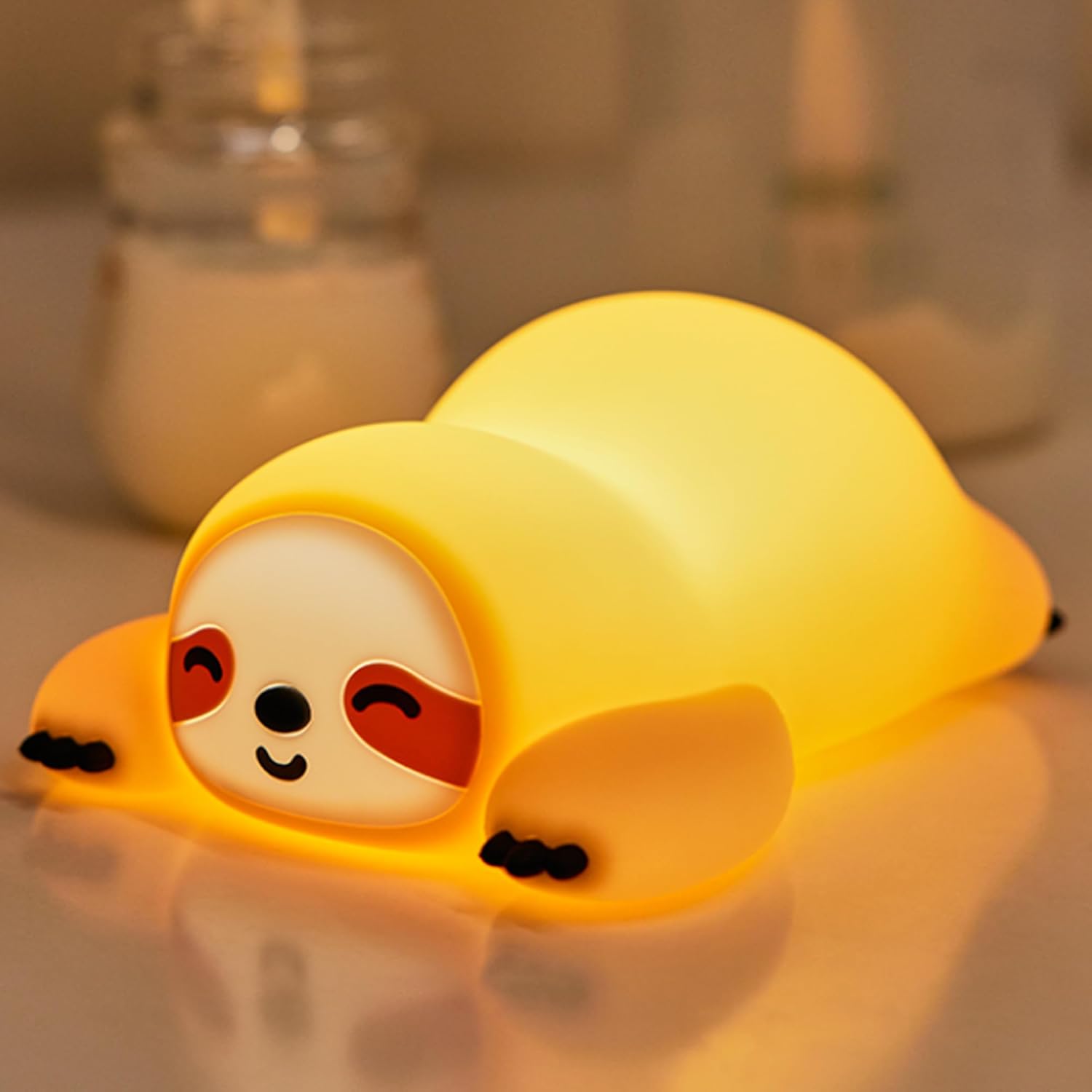 Glow sloth squishy lamp soft squeeze silicone night light