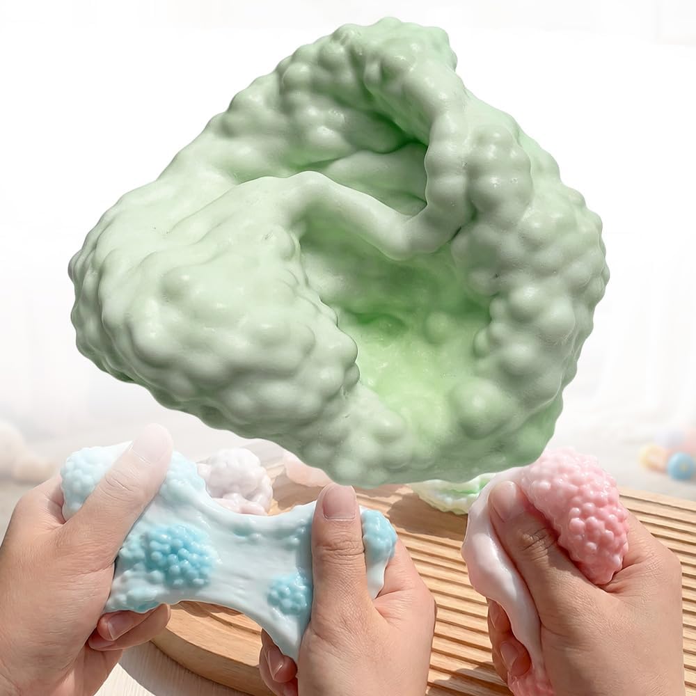 Mint green marshmallow squishy slow rising moldable stress toy