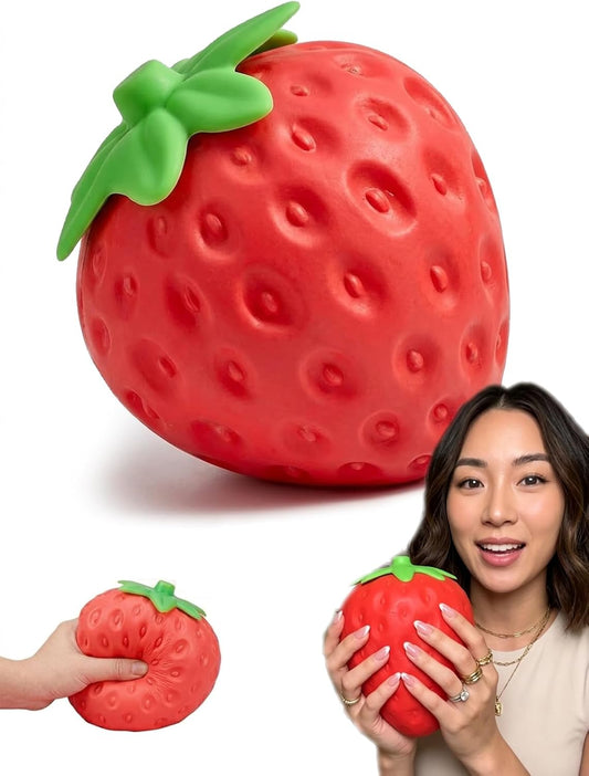 Realistic seed strawberry squishy slow rising squeeze stress toy