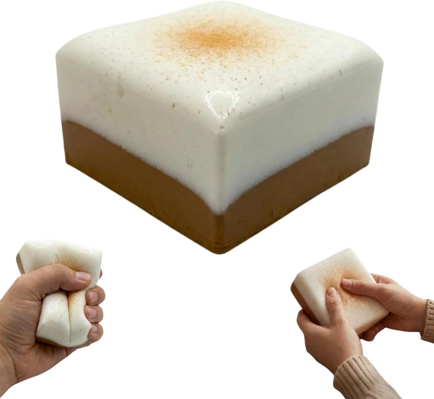 Dual color toast squishy slow rising squeeze toy