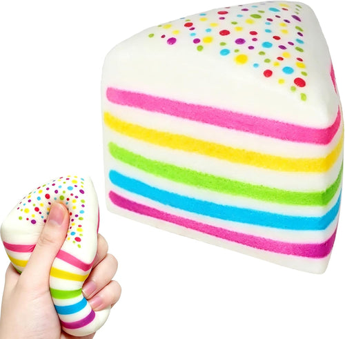 Rainbow cake squishy ball jumbo slow rising fidget toy