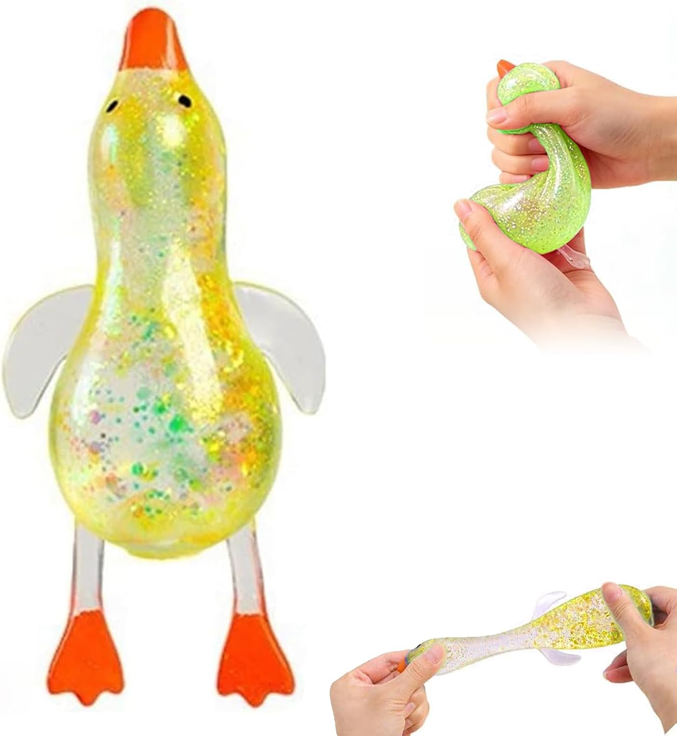 Yellow squishy duck soft slow rising squeeze stress relief toy