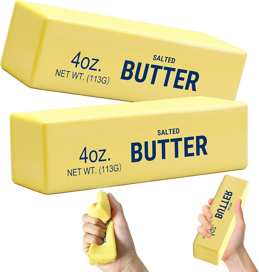 2 pack yellow butter squishy soft squeeze stress relief toy