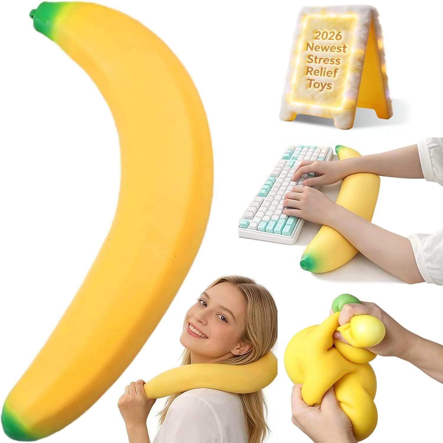 Huge banana squishy jumbo slow rising squeeze stress relief toy