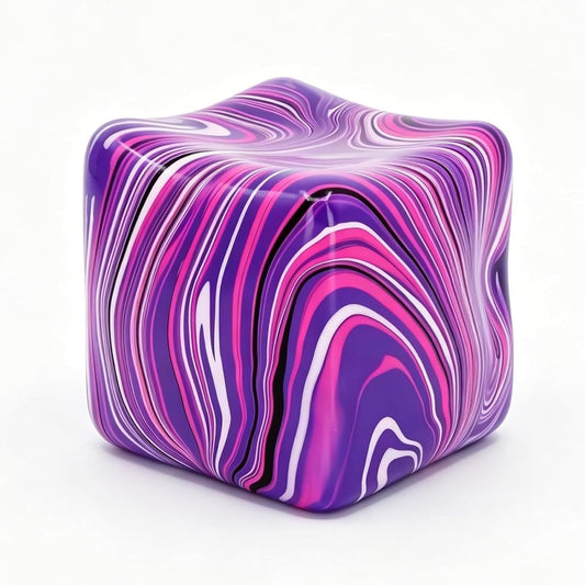 purple marble gel ball squishy swirl stress cube