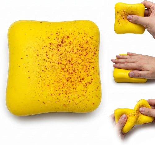 Yellow buttered toast square squishy