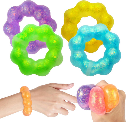 Wearable donut squishy bracelets four pack