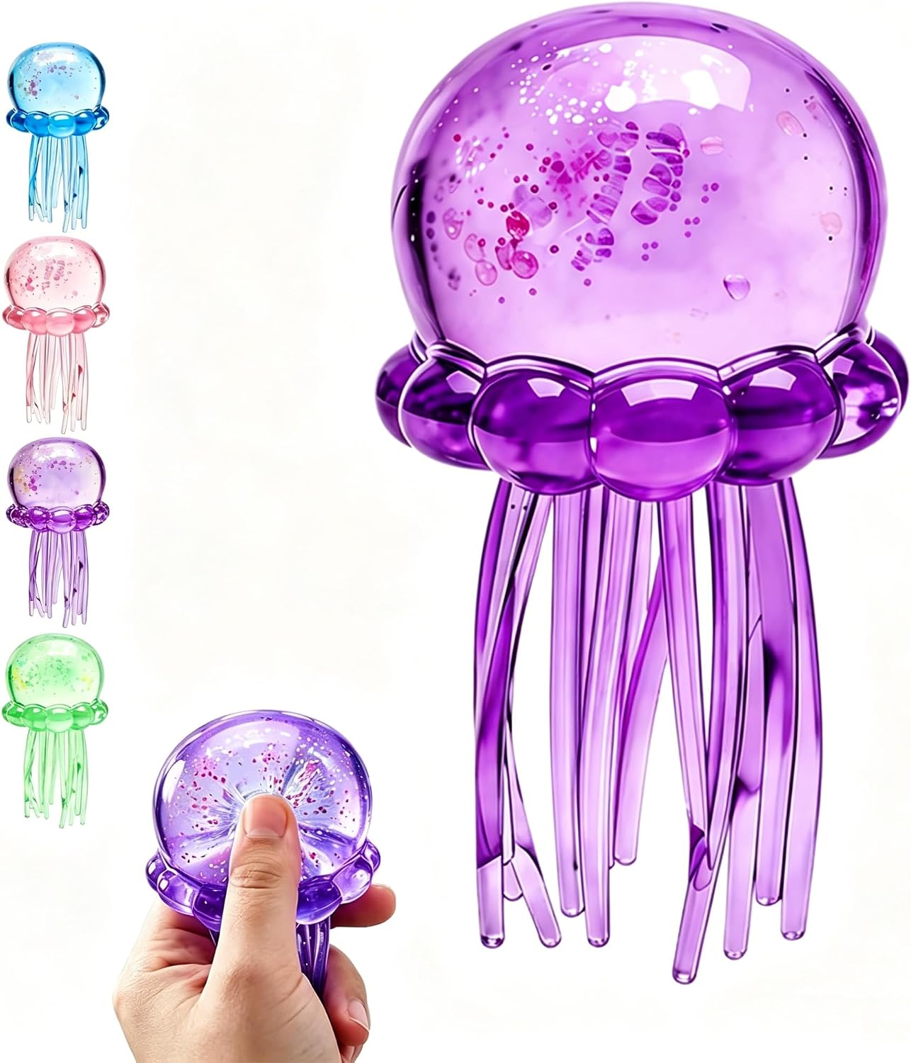Purple jellyfish squishy soft squeeze sensory stress toy