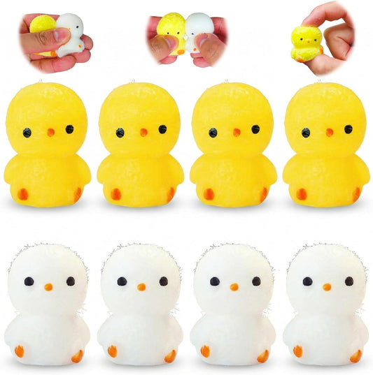 Mini yellow and white chick squishy 8 pack