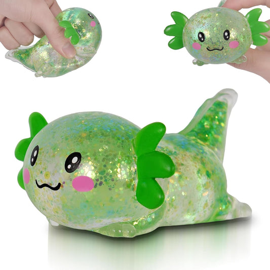 Mochi green axolotl squishy soft slow rising squeeze toy